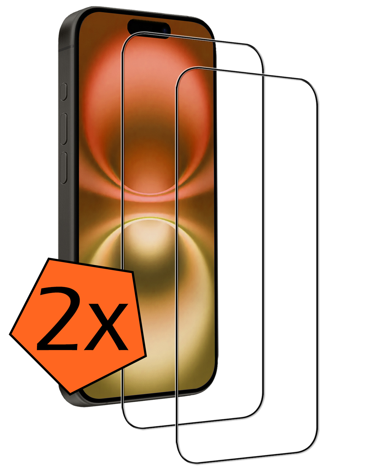 Nomfy Screenprotector - Geschikt voor iPhone 16 Plus Screenprotector Bescherm Glas - Screenprotector Geschikt voor iPhone 16 Plus Screen Protector Tempered Glass Full Screen Full Cover - 2 PACK