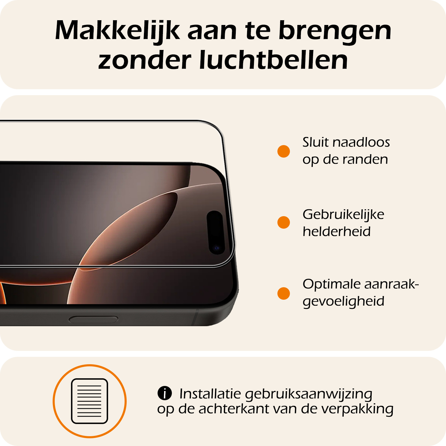 Nomfy Screenprotector - Geschikt voor iPhone 16 Pro Max Screenprotector Bescherm Glas - Screenprotector Geschikt voor iPhone 16 Pro Max Screen Protector Tempered Glass Full Screen Full Cover - 2 PACK