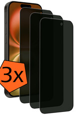 Nomfy Screenprotector - Geschikt voor iPhone 16 Screenprotector Privacy Bescherm Glas - Screenprotector Geschikt voor iPhone 16 Privacy Screenprotector Tempered Glass - 3 PACK