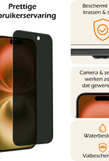 Nomfy Screenprotector - Geschikt voor iPhone 16 Plus Screenprotector Privacy Bescherm Glas - Screenprotector Geschikt voor iPhone 16 Plus Privacy Screenprotector Tempered Glass