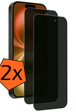Nomfy Screenprotector - Geschikt voor iPhone 16 Plus Screenprotector Privacy Bescherm Glas - Screenprotector Geschikt voor iPhone 16 Plus Privacy Screenprotector Tempered Glass - 2 PACK
