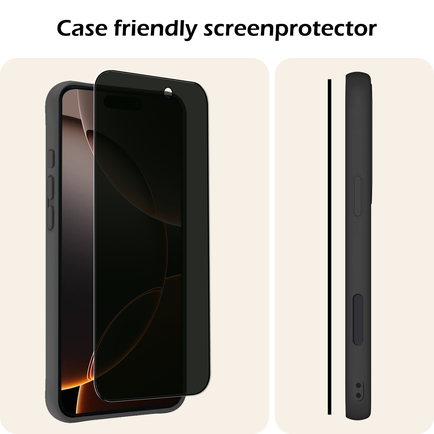 Nomfy Screenprotector - Geschikt voor iPhone 16 Pro Screenprotector Privacy Bescherm Glas - Screenprotector Geschikt voor iPhone 16 Pro Privacy Screenprotector Tempered Glass