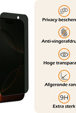 Nomfy Screenprotector - Geschikt voor iPhone 16 Pro Screenprotector Privacy Bescherm Glas - Screenprotector Geschikt voor iPhone 16 Pro Privacy Screenprotector Tempered Glass - 2 PACK