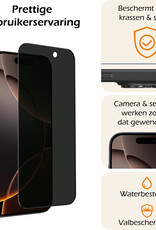 Nomfy Screenprotector - Geschikt voor iPhone 16 Pro Screenprotector Privacy Bescherm Glas - Screenprotector Geschikt voor iPhone 16 Pro Privacy Screenprotector Tempered Glass - 2 PACK