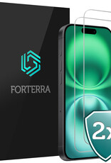 Forterra Screenprotector Geschikt voor iPhone 16 Screenprotector Met Dichte Notch Gehard Glas Full Cover - Screen Protector Geschikt voor iPhone 16 Screenprotector Tempered Glass - 2 PACK