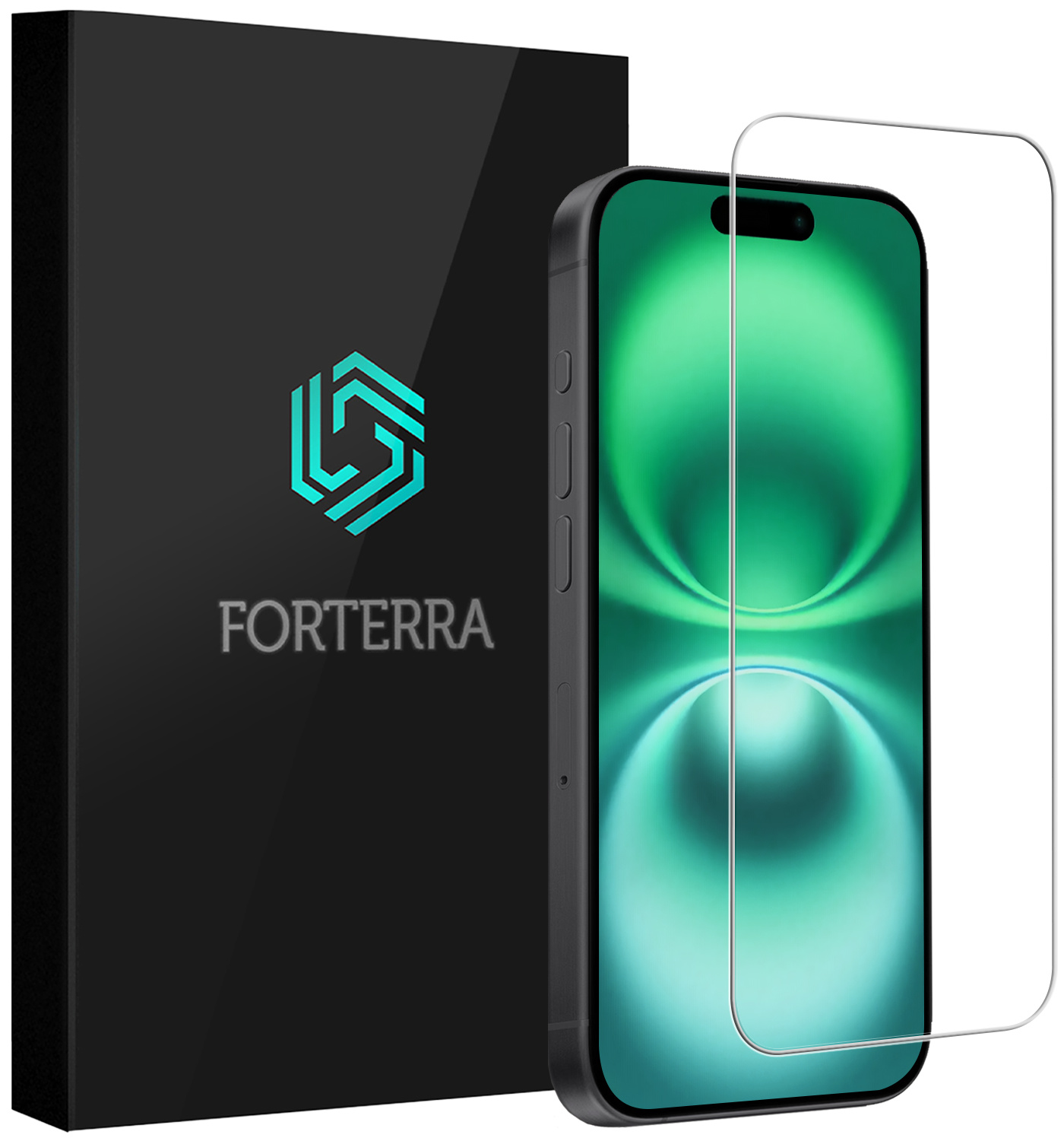 Forterra Screenprotector Geschikt voor iPhone 16 Plus Screenprotector Met Dichte Notch Gehard Glas Full Cover - Screen Protector Geschikt voor iPhone 16 Plus Screenprotector Tempered Glass