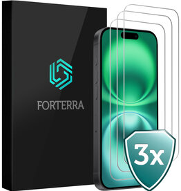 Forterra Forterra iPhone 16 Plus Screenprotector Glas Met Dichte Notch - 3 PACK