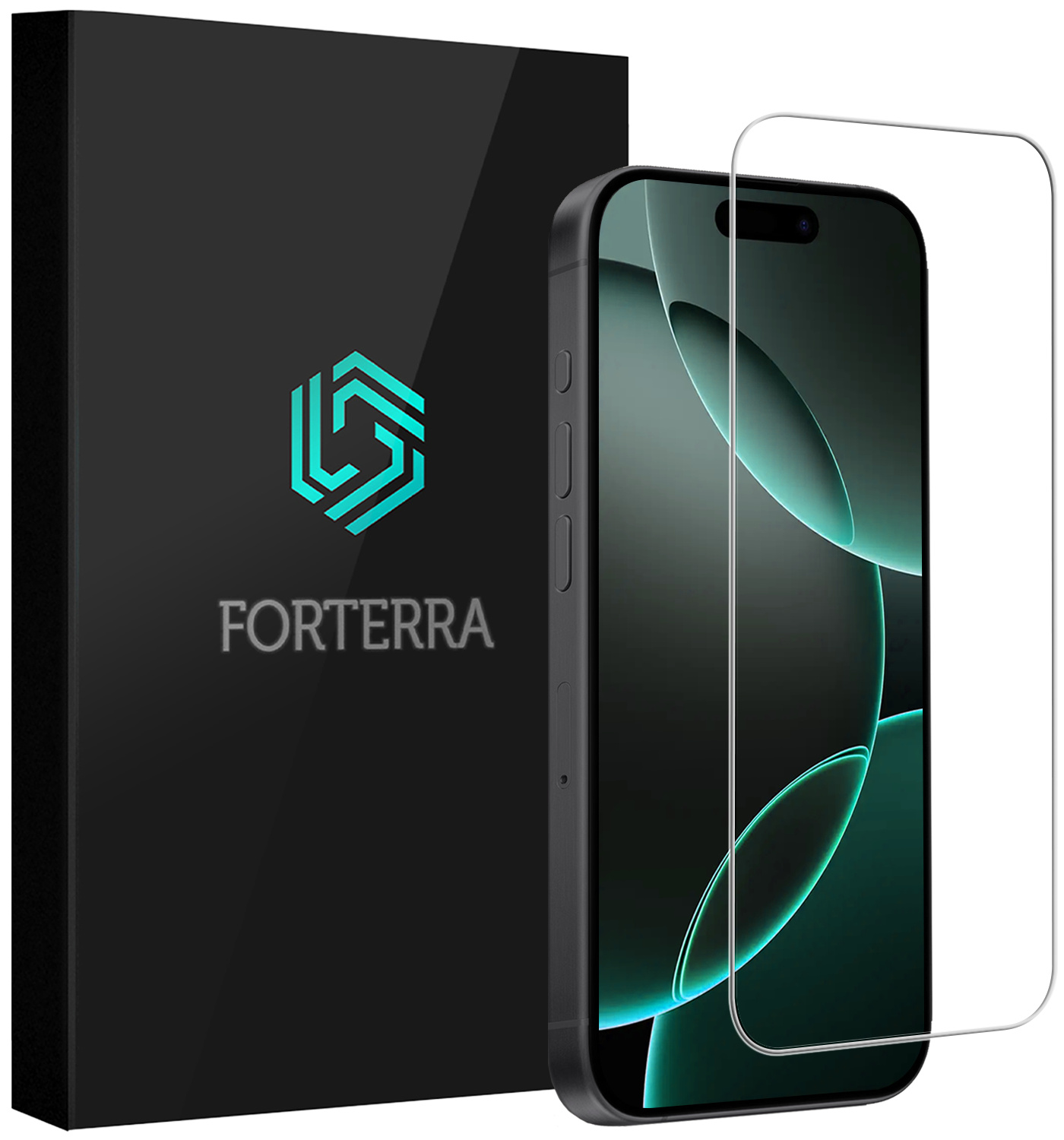 Forterra Screenprotector Geschikt voor iPhone 16 Pro Screenprotector Met Dichte Notch Gehard Glas Full Cover - Screen Protector Geschikt voor iPhone 16 Pro Screenprotector Tempered Glass