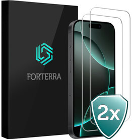 Forterra Forterra iPhone 16 Pro Screenprotector Glas Met Dichte Notch - 2 PACK