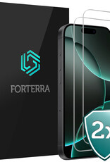 Forterra Screenprotector Geschikt voor iPhone 16 Pro Max Screenprotector Met Dichte Notch Gehard Glas Full Cover - Screen Protector Geschikt voor iPhone 16 Pro Max Screenprotector Tempered Glass - 2 PACK