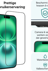 Forterra Screenprotector Geschikt voor iPhone 16 Screenprotector Glas Gehard Screen Full Cover - Screen Protector Geschikt voor iPhone 16 Screenprotector Tempered Glass - 2 PACK