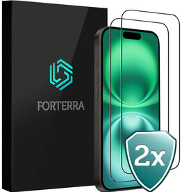 Forterra Forterra iPhone 16 Plus Screenprotector Glas Full Cover 2D - 2 PACK