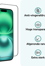 Forterra Screenprotector Geschikt voor iPhone 16 Plus Screenprotector Glas Gehard Screen Full Cover - Screen Protector Geschikt voor iPhone 16 Plus Screenprotector Tempered Glass - 2 PACK