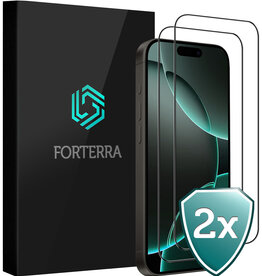 Forterra Forterra iPhone 16 Pro Screenprotector Glas Full Cover 2D - 2 PACK