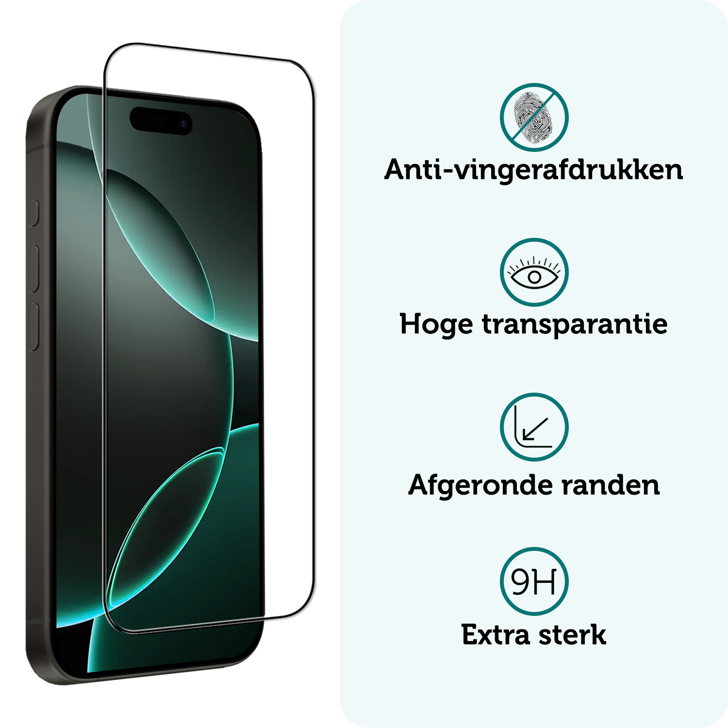 Forterra Screenprotector Geschikt voor iPhone 16 Pro Screenprotector Glas Gehard Screen Full Cover - Screen Protector Geschikt voor iPhone 16 Pro Screenprotector Tempered Glass - 3 PACK