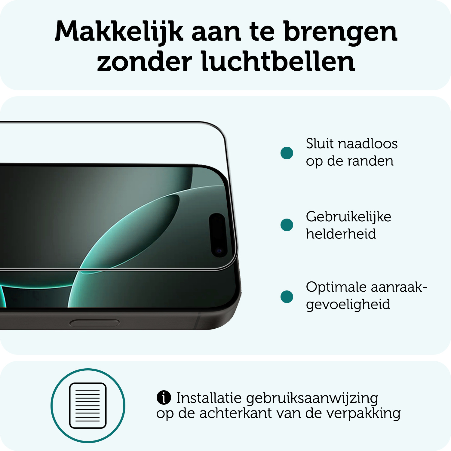 Forterra Screenprotector Geschikt voor iPhone 16 Pro Max Screenprotector Glas Gehard Screen Full Cover - Screen Protector Geschikt voor iPhone 16 Pro Max Screenprotector Tempered Glass