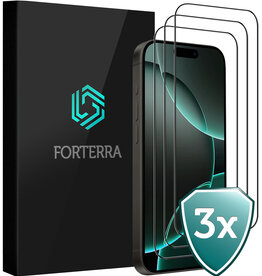 Forterra Forterra iPhone 16 Pro Max Screenprotector Glas Full Cover 2D - 3 PACK