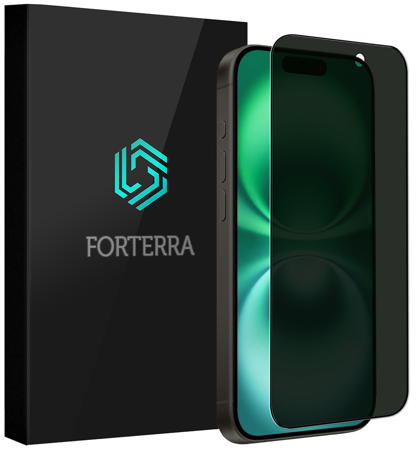 Forterra Screenprotector Geschikt voor iPhone 16 Privacy Screenprotector Glas Gehard Full Cover - Screen Protector Geschikt voor iPhone 16 Screenprotector Privacy Anti-Spy