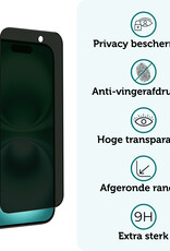 Forterra Screenprotector Geschikt voor iPhone 16 Plus Privacy Screenprotector Glas Gehard Full Cover - Screen Protector Geschikt voor iPhone 16 Plus Screenprotector Privacy Anti-Spy - 2 PACK