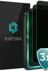 Forterra Screenprotector Geschikt voor iPhone 16 Plus Privacy Screenprotector Glas Gehard Full Cover - Screen Protector Geschikt voor iPhone 16 Plus Screenprotector Privacy Anti-Spy - 3 PACK