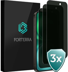 Forterra Forterra iPhone 16 Plus Screenprotector Glas Privacy - 3 PACK
