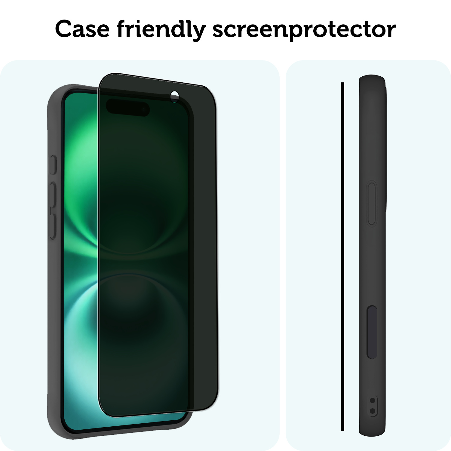 Forterra Screenprotector Geschikt voor iPhone 16 Plus Privacy Screenprotector Glas Gehard Full Cover - Screen Protector Geschikt voor iPhone 16 Plus Screenprotector Privacy Anti-Spy - 3 PACK