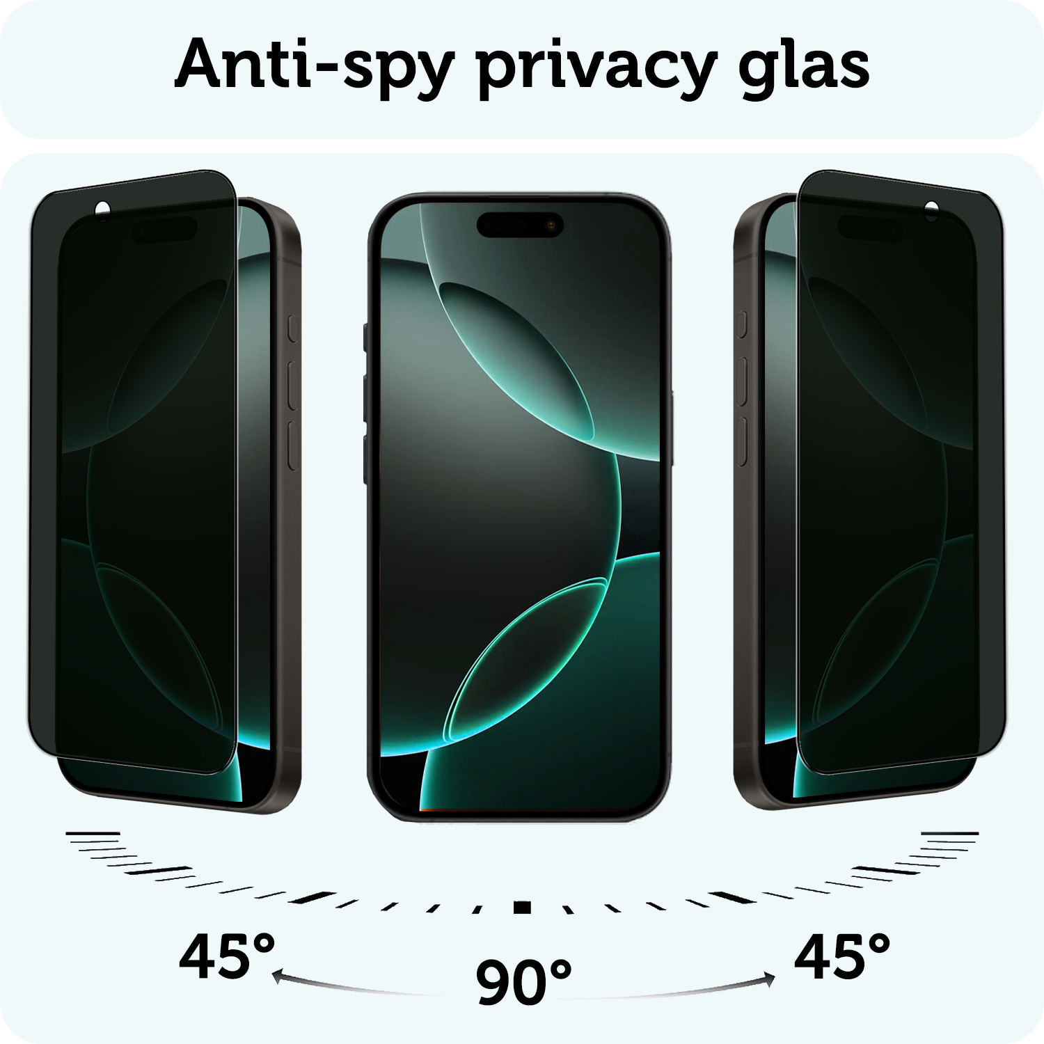 Forterra Screenprotector Geschikt voor iPhone 16 Pro Privacy Screenprotector Glas Gehard Full Cover - Screen Protector Geschikt voor iPhone 16 Pro Screenprotector Privacy Anti-Spy