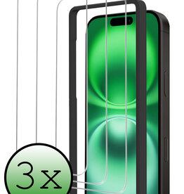 BASEY. BASEY. iPhone 16 Screenprotector Met Installieframe - 3 PACK