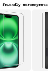 BASEY. Screenprotector Geschikt voor iPhone 16 Screenprotector Met Frame Tempered Glass - Screenprotector Geschikt voor iPhone 16 Beschermglas Met Installatie Frame Screen Protector Glas - 3 Stuks