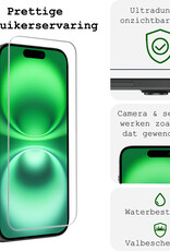 BASEY. Screenprotector Geschikt voor iPhone 16 Plus Screenprotector Met Frame Tempered Glass - Screenprotector Geschikt voor iPhone 16 Plus Beschermglas Met Installatie Frame Screen Protector Glas - 2 Stuks