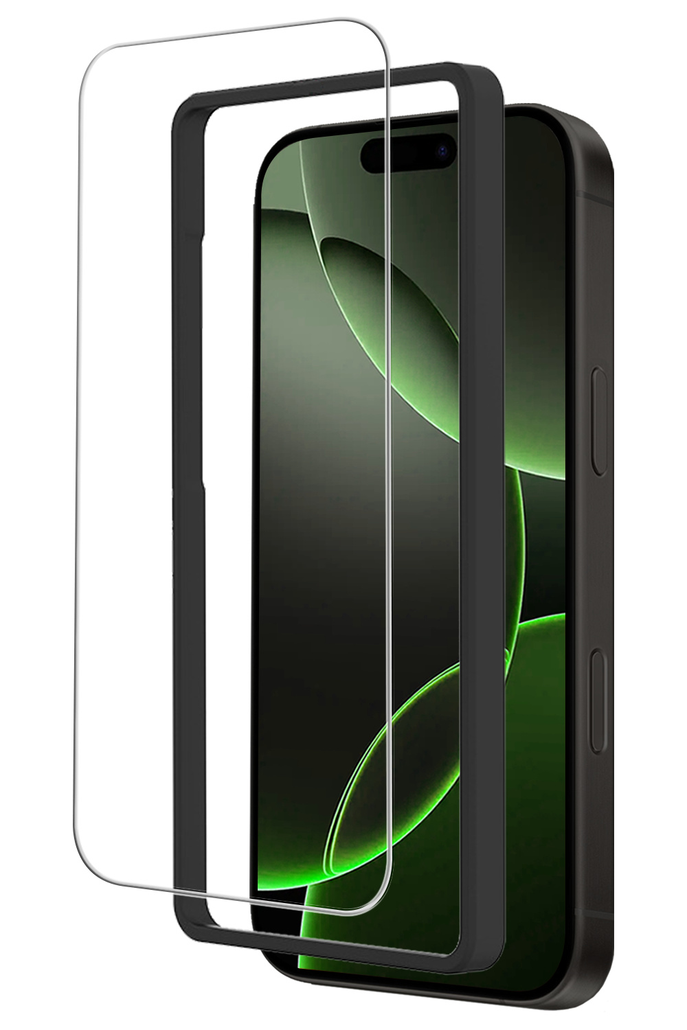 BASEY. Screenprotector Geschikt voor iPhone 16 Pro Screenprotector Met Frame Tempered Glass - Screenprotector Geschikt voor iPhone 16 Pro Beschermglas Met Installatie Frame Screen Protector Glas