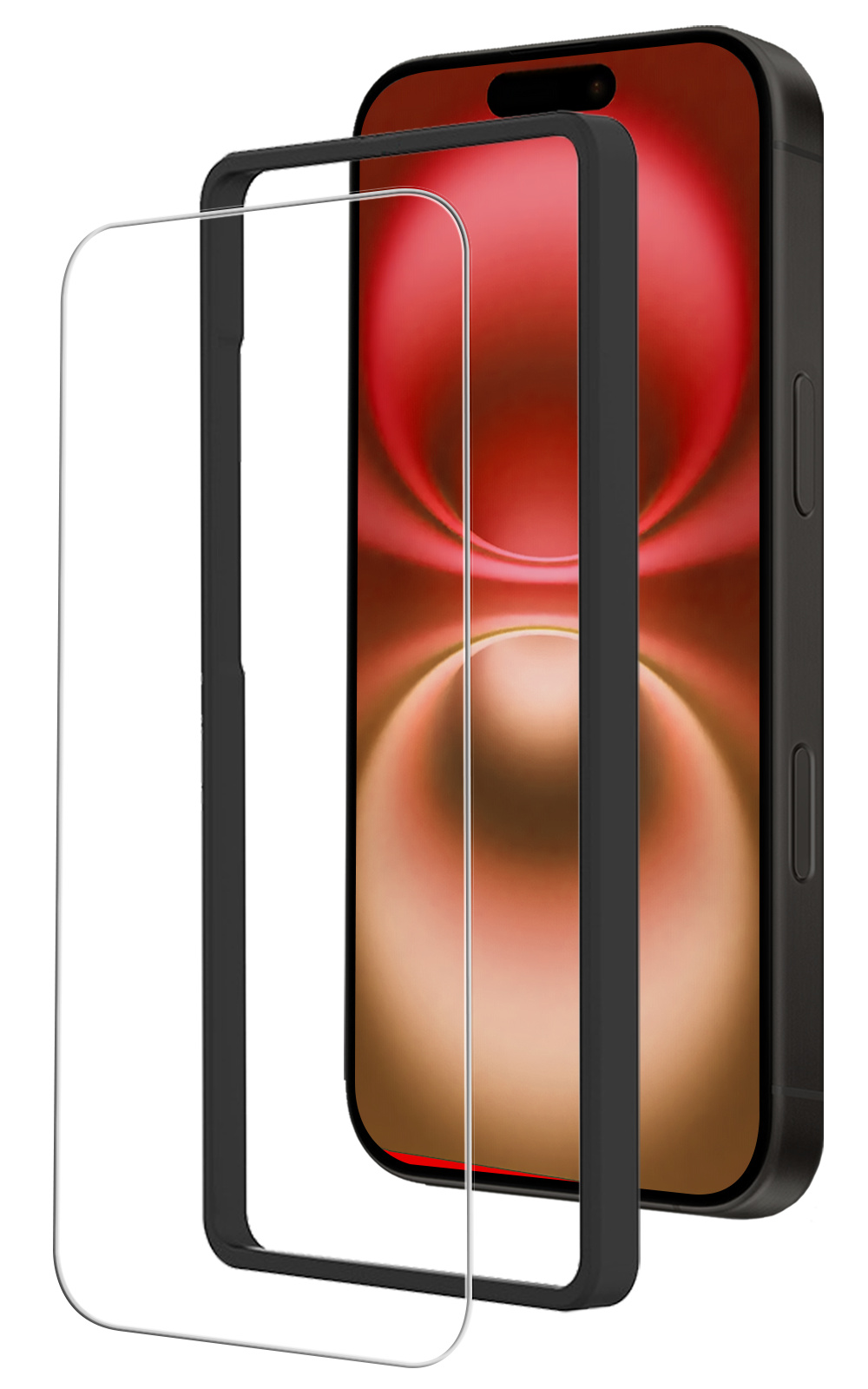 NoXx Screenprotector Geschikt voor iPhone 16 Screenprotector Met Montage Frame Tempered Glass Gehard Glas Beschermglas Met Installatie Kit