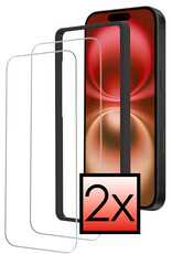 NoXx Screenprotector Geschikt voor iPhone 16 Plus Screenprotector Met Montage Frame Tempered Glass Gehard Glas Beschermglas Met Installatie Kit - 2x