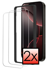 NoXx Screenprotector Geschikt voor iPhone 16 Pro Screenprotector Met Montage Frame Tempered Glass Gehard Glas Beschermglas Met Installatie Kit - 2x