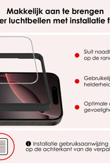 NoXx Screenprotector Geschikt voor iPhone 16 Pro Screenprotector Met Montage Frame Tempered Glass Gehard Glas Beschermglas Met Installatie Kit - 3x