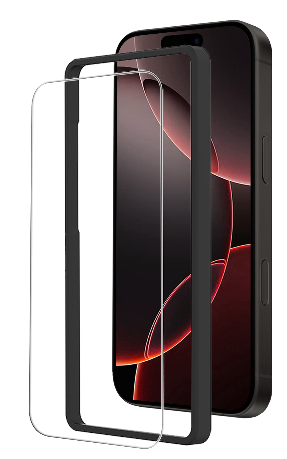 NoXx Screenprotector Geschikt voor iPhone 16 Pro Max Screenprotector Met Montage Frame Tempered Glass Gehard Glas Beschermglas Met Installatie Kit