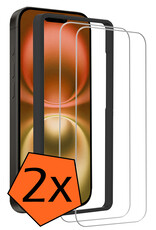 Nomfy Screenprotector - Geschikt voor iPhone 16 Screenprotector Met Frame Bescherm Glas Tempered Glass - Screenprotector Geschikt voor iPhone 16 Screen Protector Met Installatie Tool - 2 PACK