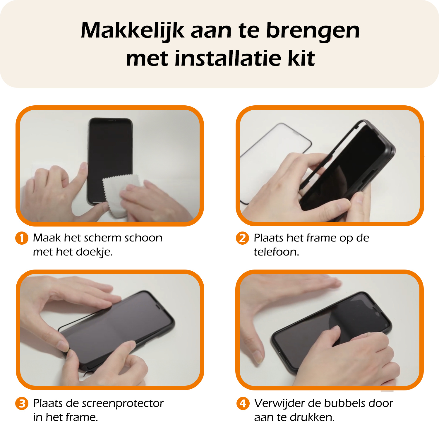 Nomfy Screenprotector - Geschikt voor iPhone 16 Screenprotector Met Frame Bescherm Glas Tempered Glass - Screenprotector Geschikt voor iPhone 16 Screen Protector Met Installatie Tool - 2 PACK