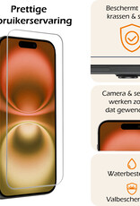 Nomfy Screenprotector - Geschikt voor iPhone 16 Screenprotector Met Frame Bescherm Glas Tempered Glass - Screenprotector Geschikt voor iPhone 16 Screen Protector Met Installatie Tool - 2 PACK