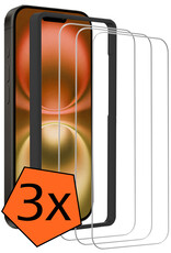 Nomfy Screenprotector - Geschikt voor iPhone 16 Plus Screenprotector Met Frame Bescherm Glas Tempered Glass - Screenprotector Geschikt voor iPhone 16 Plus Screen Protector Met Installatie Tool - 3 PACK