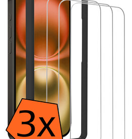 Nomfy Nomfy iPhone 16 Plus Screenprotector Met Installieframe - 3 PACK