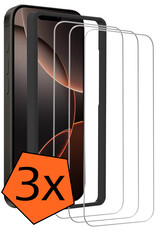 Nomfy Screenprotector - Geschikt voor iPhone 16 Pro Screenprotector Met Frame Bescherm Glas Tempered Glass - Screenprotector Geschikt voor iPhone 16 Pro Screen Protector Met Installatie Tool - 3 PACK