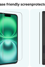 Forterra Screenprotector Geschikt voor iPhone 16 Screenprotector Met Montage Frame Glas Gehard Screen Cover - Screen Protector Geschikt voor iPhone 16 Screenprotector Met Frame Tempered Glass -3 PACK