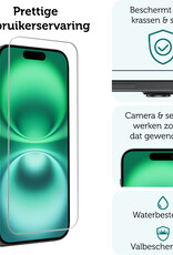 Forterra Screenprotector Geschikt voor iPhone 16 Plus Screenprotector Met Montage Frame Glas Gehard Screen Cover - Screen Protector Geschikt voor iPhone 16 Plus Screenprotector Met Frame Tempered Glass -2 PACK