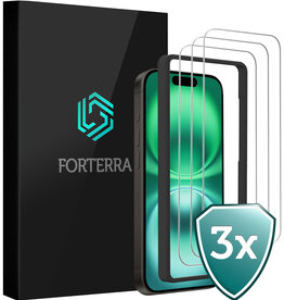 Forterra Forterra iPhone 16 Plus Screenprotector Met Installieframe - 3 PACK