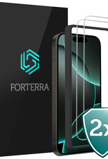 Forterra Screenprotector Geschikt voor iPhone 16 Pro Screenprotector Met Montage Frame Glas Gehard Screen Cover - Screen Protector Geschikt voor iPhone 16 Pro Screenprotector Met Frame Tempered Glass -2 PACK