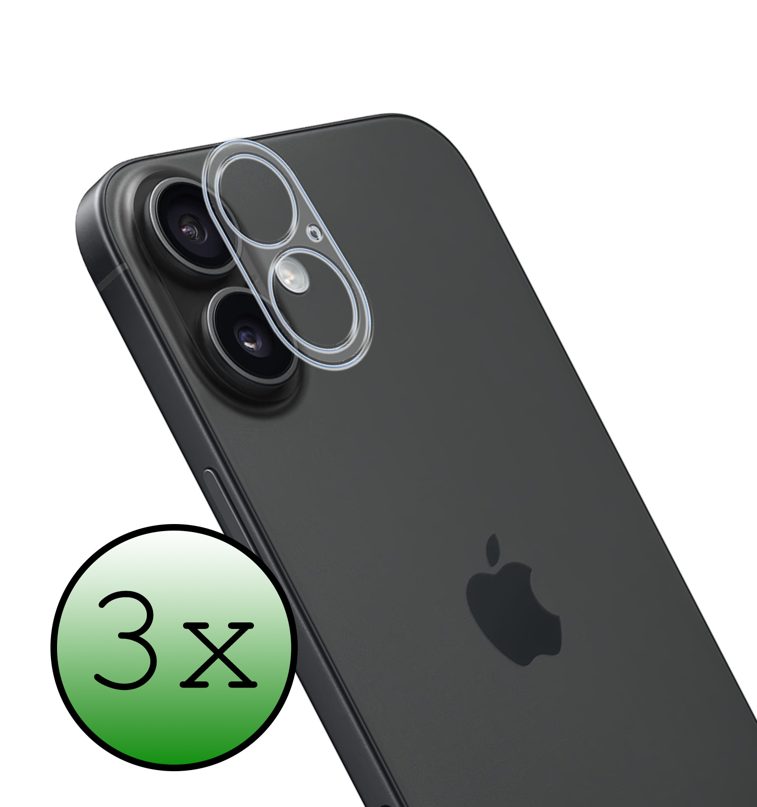 BASEY. Screenprotector Geschikt voor iPhone 16 Camera Screenprotector Tempered Glass Beschermglas Camera - Screenprotector Geschikt voor iPhone 16 Camera Screen Protector - 3 Stuks