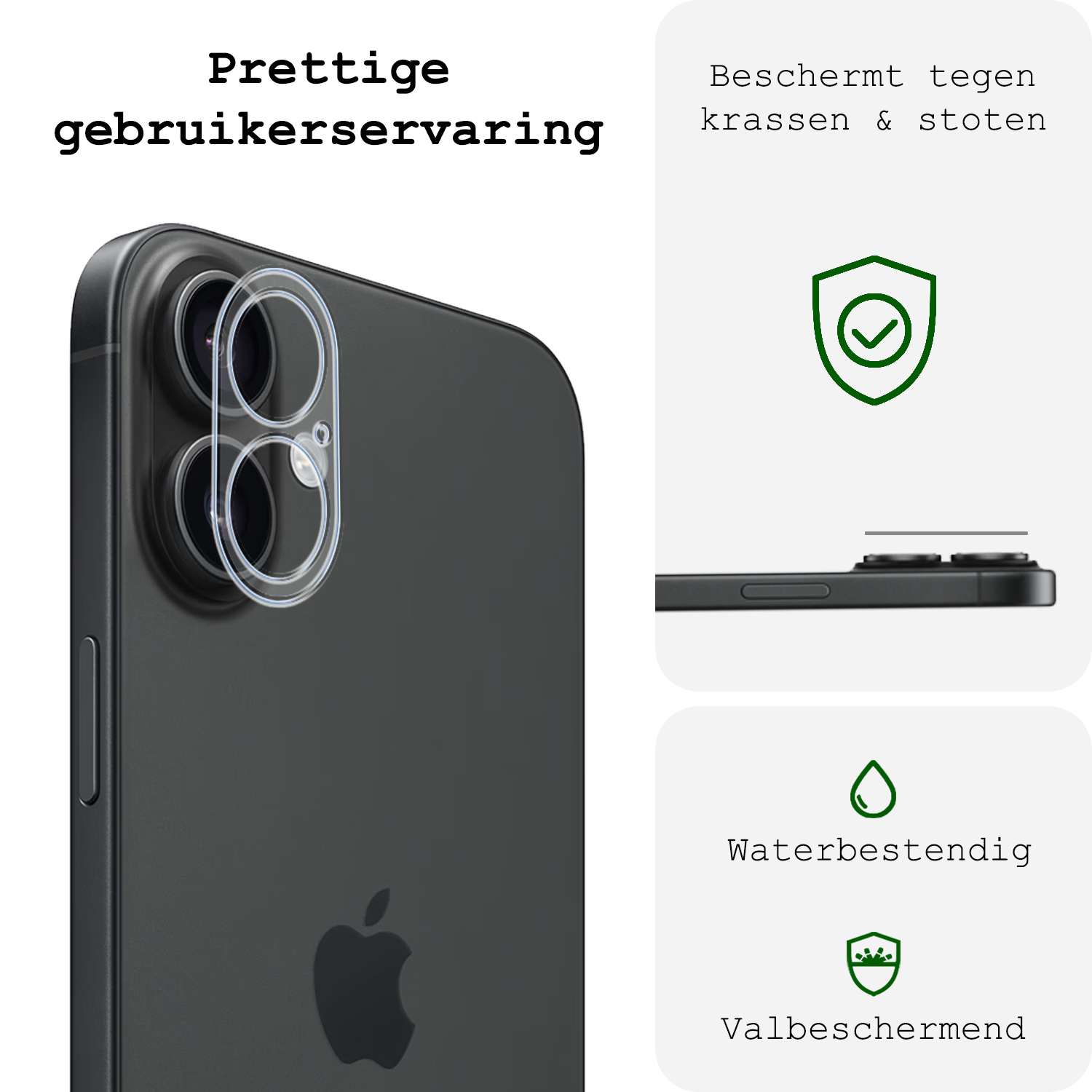 BASEY. Screenprotector Geschikt voor iPhone 16 Plus Camera Screenprotector Tempered Glass Beschermglas Camera - Screenprotector Geschikt voor iPhone 16 Plus Camera Screen Protector - 2 Stuks