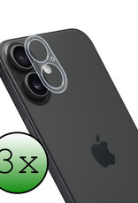 BASEY. Screenprotector Geschikt voor iPhone 16 Plus Camera Screenprotector Tempered Glass Beschermglas Camera - Screenprotector Geschikt voor iPhone 16 Plus Camera Screen Protector - 3 Stuks
