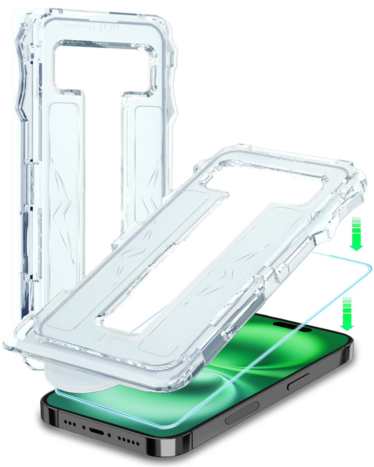 BASEY. Screenprotector Geschikt voor iPhone 16 Screenprotector Met Montage Frame Beschermglas Full Cover - Screenprotector Geschikt voor iPhone 16 Screen Protector Met Installatie Kit Full Cover